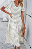 Smocked Midi Dress - Cream