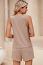 Ribbed Pocketed Shorts - Khaki