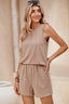 Ribbed Pocketed Shorts - Khaki