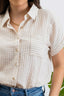 Emerson Striped Short Sleeve Button Up - Khaki