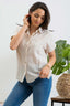 Emerson Striped Short Sleeve Button Up - Khaki