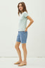 Casual Slim Striped Crewneck T-Shirt - Sage