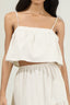 Everlanes Striped Crop Top - Tan/White