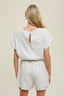 Heather Dolman Romper Wth Drawstring - H. Grey
