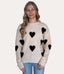 Hearts Crew Neck Soft Sweater - Taupe