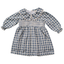 Blue Plaid Ruffle Collar Dress
