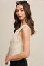 Fitted Linen Vest With Pockets - Natural
