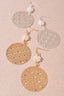 Metal Round Pearl Flower Earring
