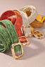Braided Leather Metal Buckle Belt