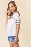 Fun and Love Embroidered Top - White/Black