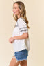 Fun and Love Embroidered Top - White/Black