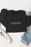 Floral Mama Embroidered Fleece Sweatshirt - Black