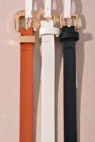 Square Western Skinny Belt