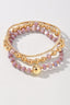 6mm Glass Bead 3pc Bracelet Set