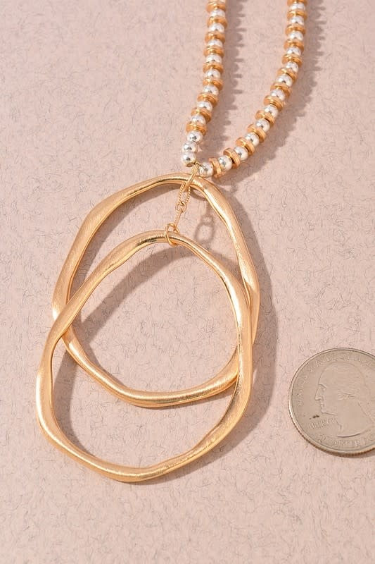 Chain Oval Long Necklace