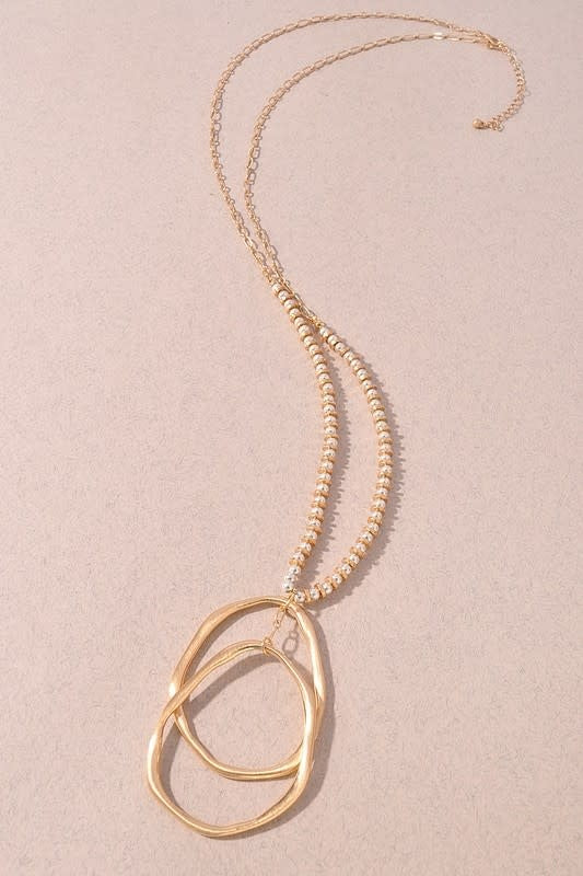 Chain Oval Long Necklace