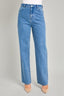 High Waist Straight Leg Bow Detail Denim