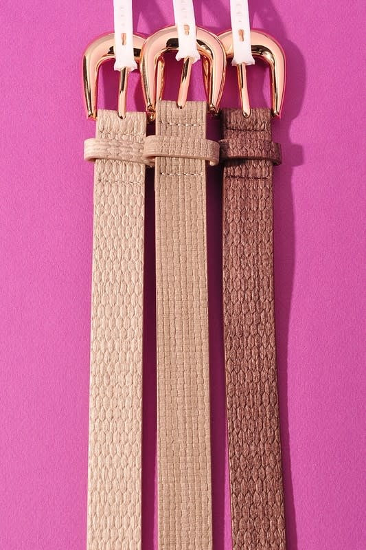 Basic U Buckle Skinny Belts