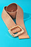 Metal Square Buckle Woven Belt