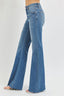 Mila Mid Rise Flare Raw Cut Hem Jeans