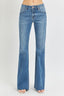Mila Mid Rise Flare Raw Cut Hem Jeans
