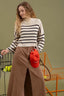Mock Neck Ribbed Sweater - Khaki