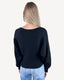 Ribbed Dolman Sleeve Sweater - Black
