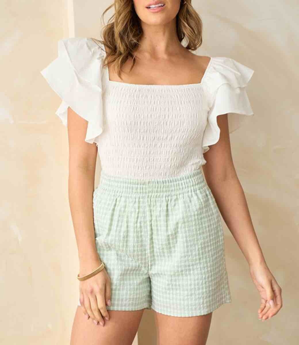 Phoenix Checkered Shorts - Mint