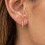 18K Gold Dipped Cz Pave Bar Stud Earrings: G
