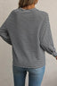 Curvy Striped Drop Shoulder Knit Top - Black