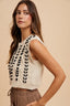 Contrast Stitch Detail Sweater Vest - Oatmeal