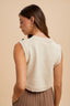 Contrast Stitch Detail Sweater Vest - Oatmeal