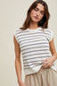 Striped Muscle Tank Sweater - Off White/Navy