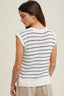 Striped Muscle Tank Sweater - Off White/Navy