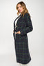 Plaid Wool Coat - Blue Multi