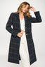 Plaid Wool Coat - Blue Multi