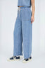 High Waist Wide Leg Washed Chambray Pants