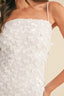 Mix Sequins Spaghetti Strap Back Slit Midi Dress - White