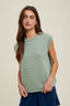 Textured Stripe Sweater Vest - D. Sage