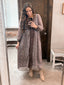 LACE TRIM FLORAL MAXI DRESS: BURNT MOCHA