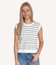 Striped Muscle Tank Sweater - Off White/Navy
