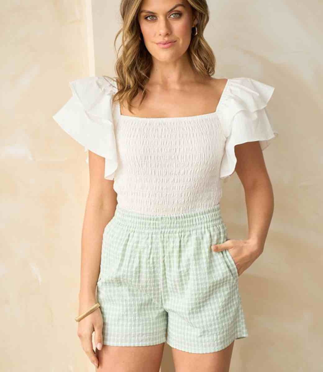 Phoenix Checkered Shorts - Mint
