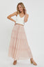 Casual Pull On Elastic Waist Tiered Maxi Skirt