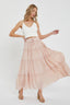 Casual Pull On Elastic Waist Tiered Maxi Skirt