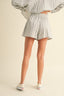 Multi Stripe Cotton Shorts - Blue