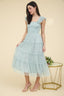 Polka Dot Chiffon Smocked Tiered Midi Dress