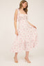 Floral Tie Strap Ruched Detail Maxi Dress