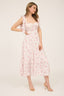 Floral Tie Strap Ruched Detail Maxi Dress