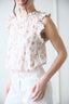 Floral Ruffle Detail Sleeveless Top