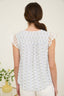 Stripe Floral V Neck Lace Trim Button Down Blouse